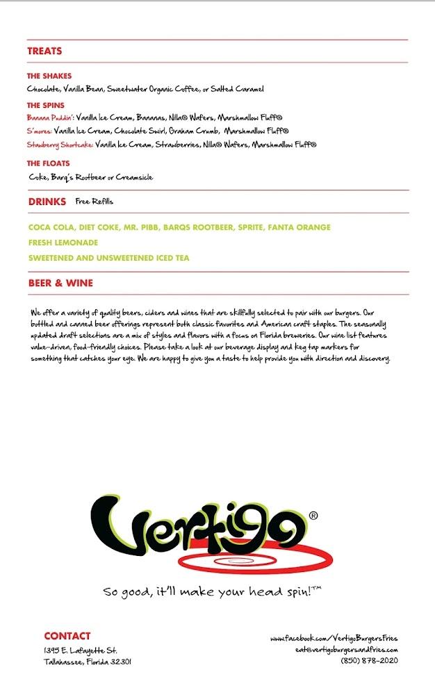 Vertigo Burgers & Fries Menu image 2
